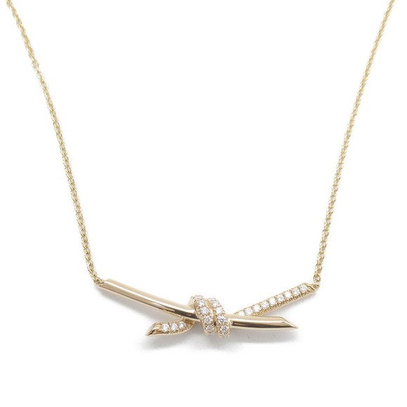 Tiffany Knot Necklace Pink Gold Diamond - Picture 2 of 8